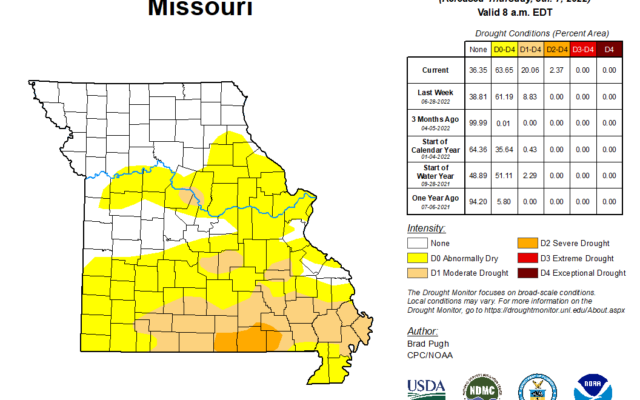 Missouri Downgraded In Latest Drought Monitor Map