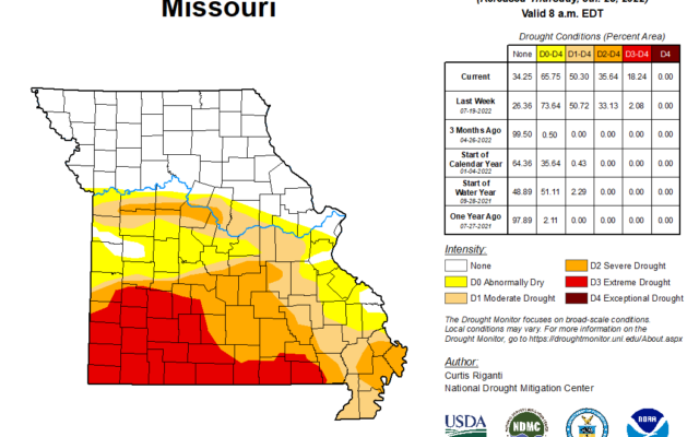 Another Southern Missouri Downgrade Realized In Drought Monitor