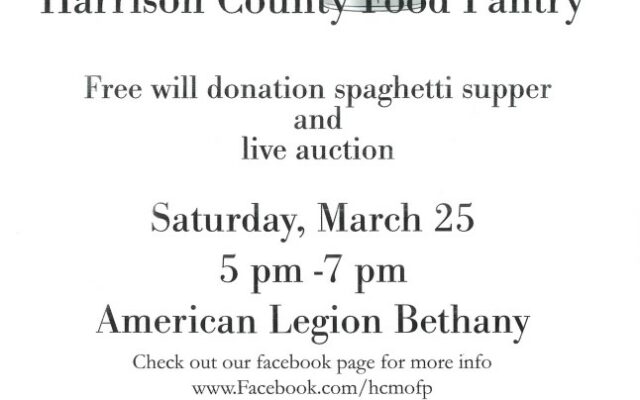 Harrison County Food Pantry Spaghetti Supper and Live Auction