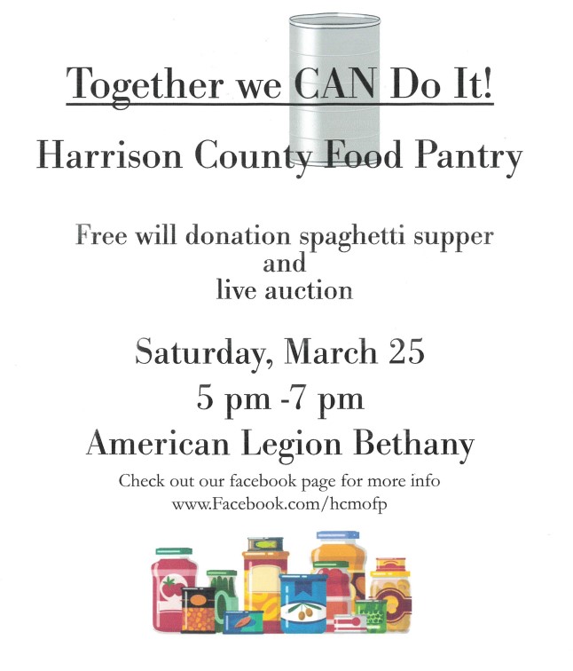 <h1 class="tribe-events-single-event-title">Harrison County Food Pantry Spaghetti Supper and Live Auction</h1>